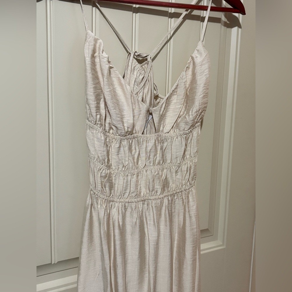 Steve Madden Cream/White Jackie Handkerchief-Hem Midi Dress NWT - Picture 5 of 9